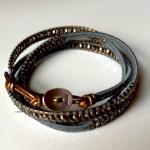 Chan Lu wrap bracelet - blue with gold - hardly worn